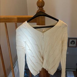 Madewell Cream V-Neck Sweater